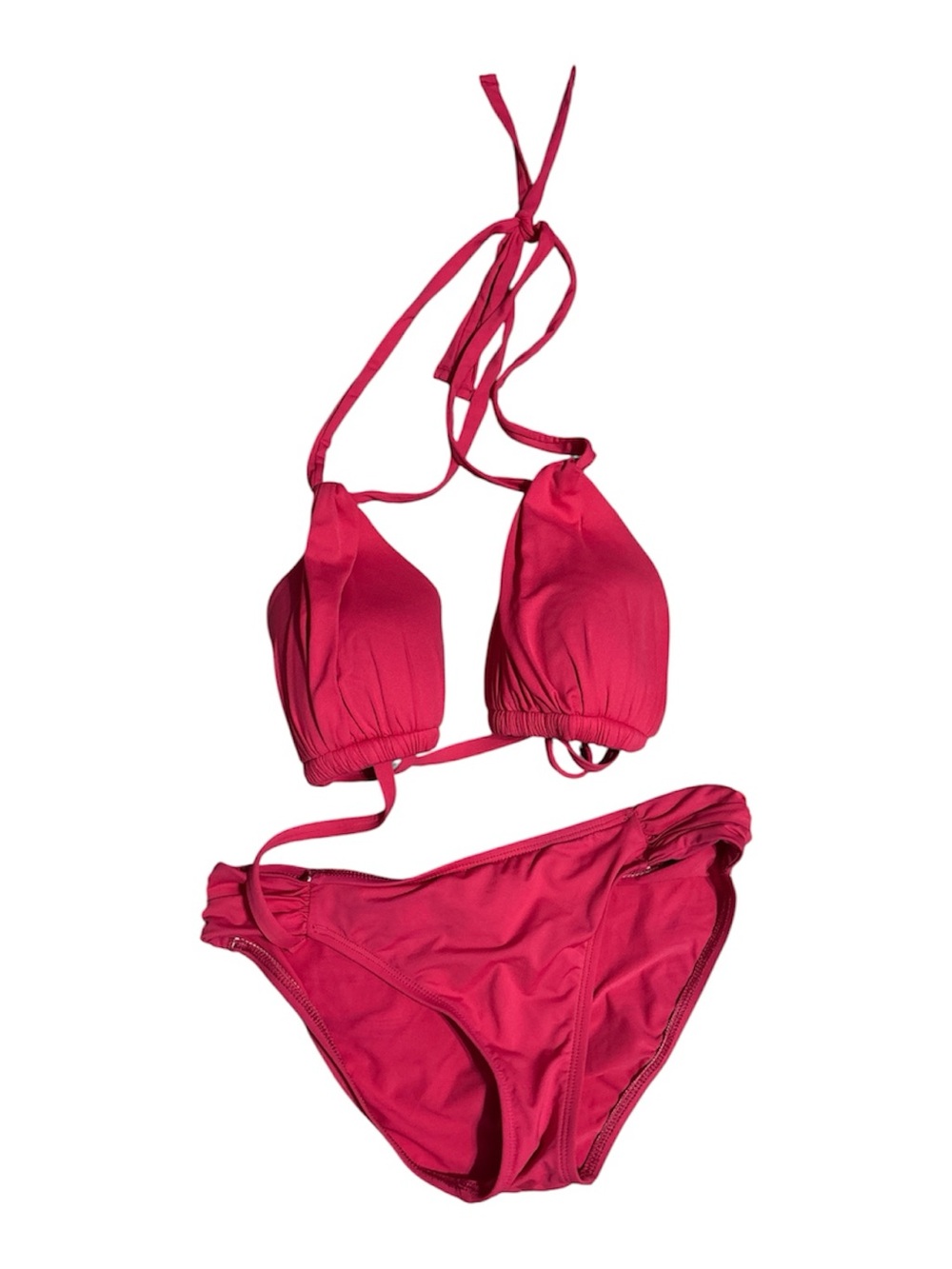 La Blanca Hot Pink Halter Triangle Bikini